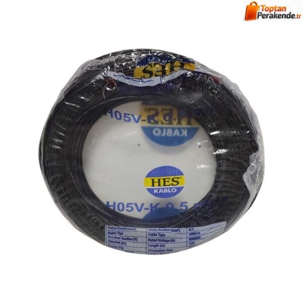 Hes Nyaf Kablo 0,50 mm² Siyah ( H05v-K )